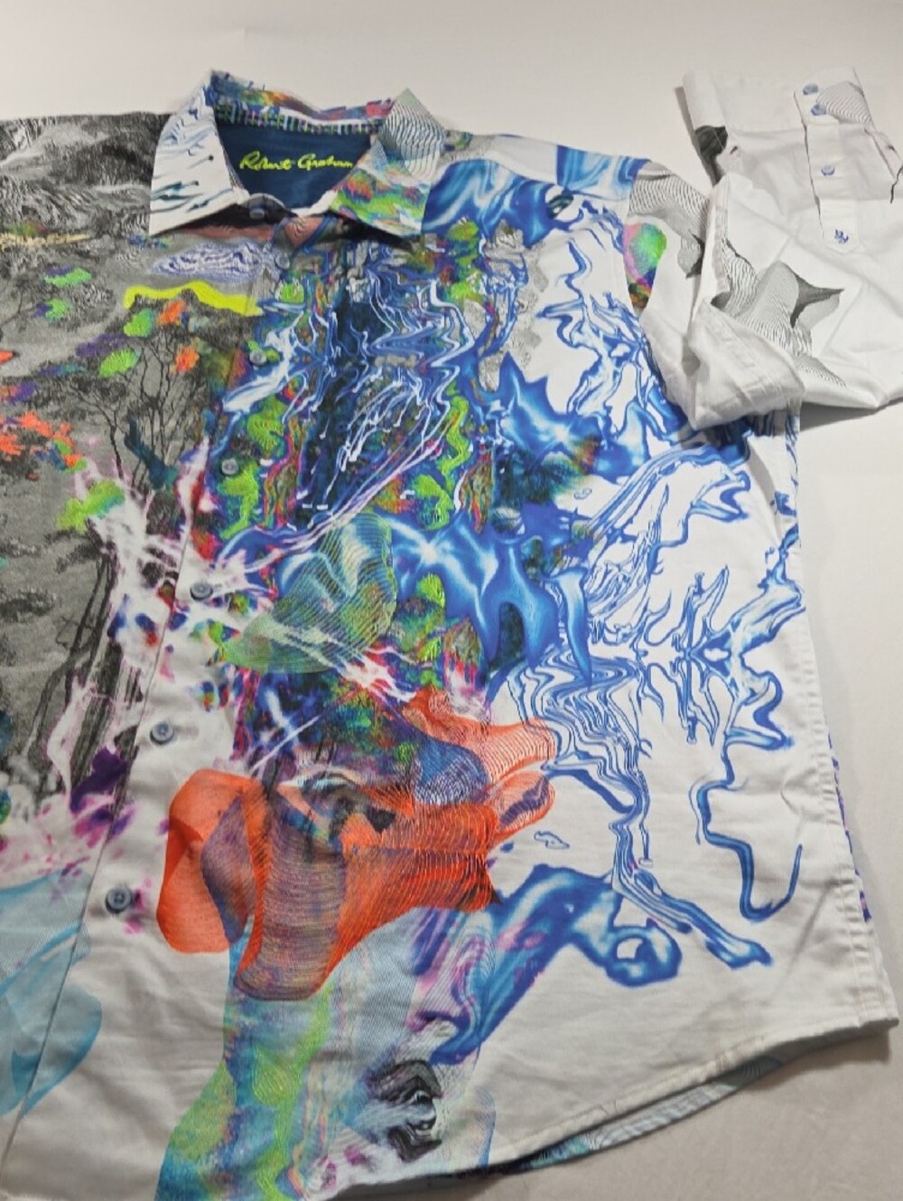 Robert Graham IMPAIRED VISION Shirt Embroidered Flip Cuff Men’s 4XL Multicolor - Picture 4 of 12